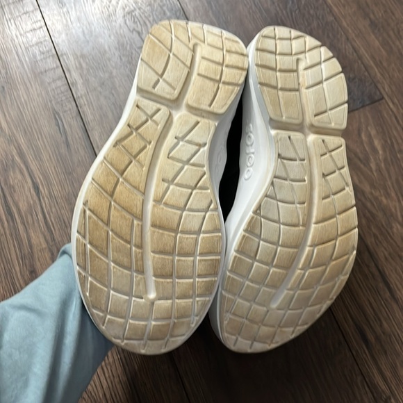 OOFOS Womens OOmg Low Shoe Black Mesh Recovery Slip On Sport Flat Loafer Size 10 - Picture 5 of 6